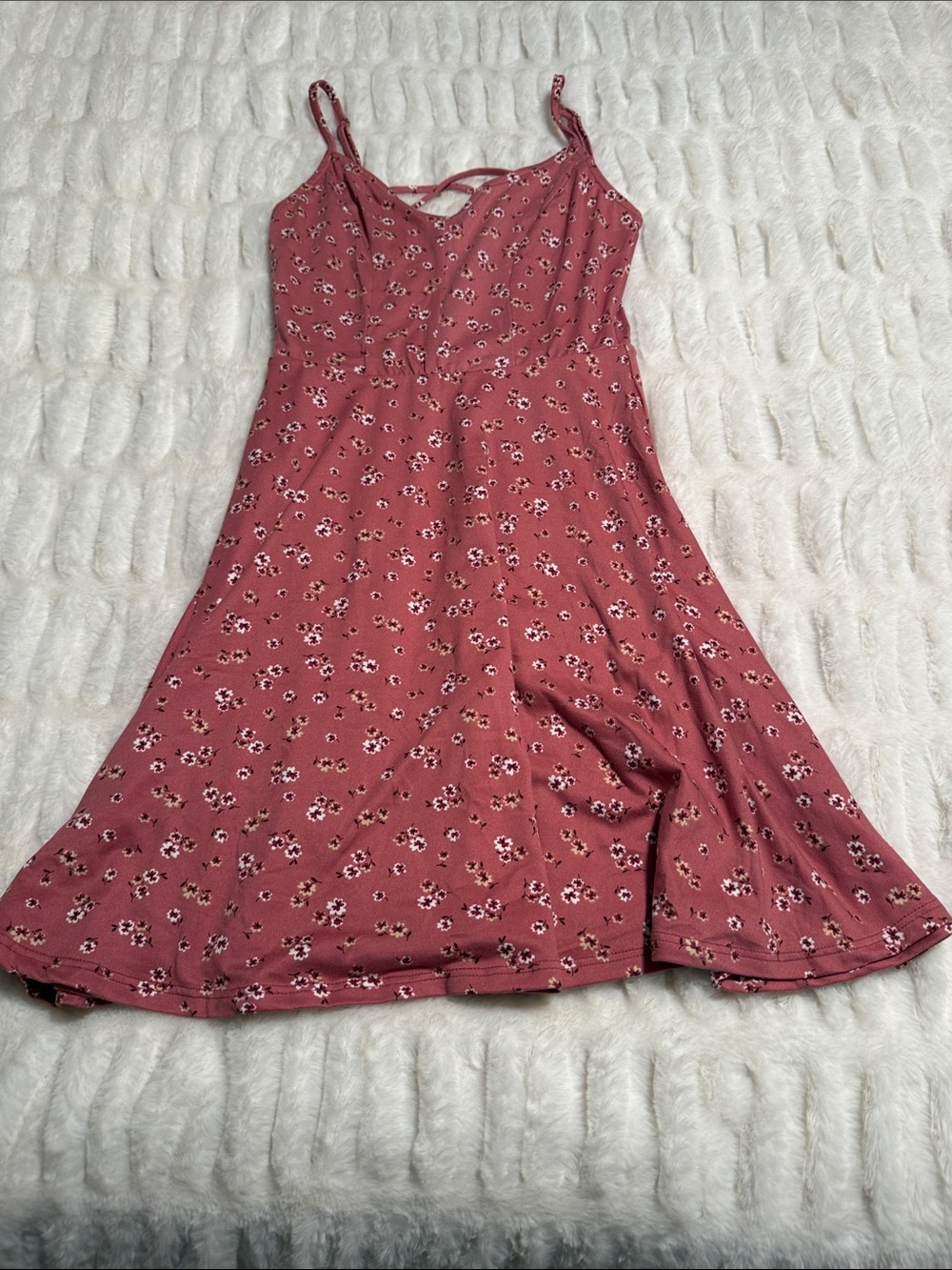 Girls' Floral Spaghetti-Strap Casual Dress - Dusty Rose